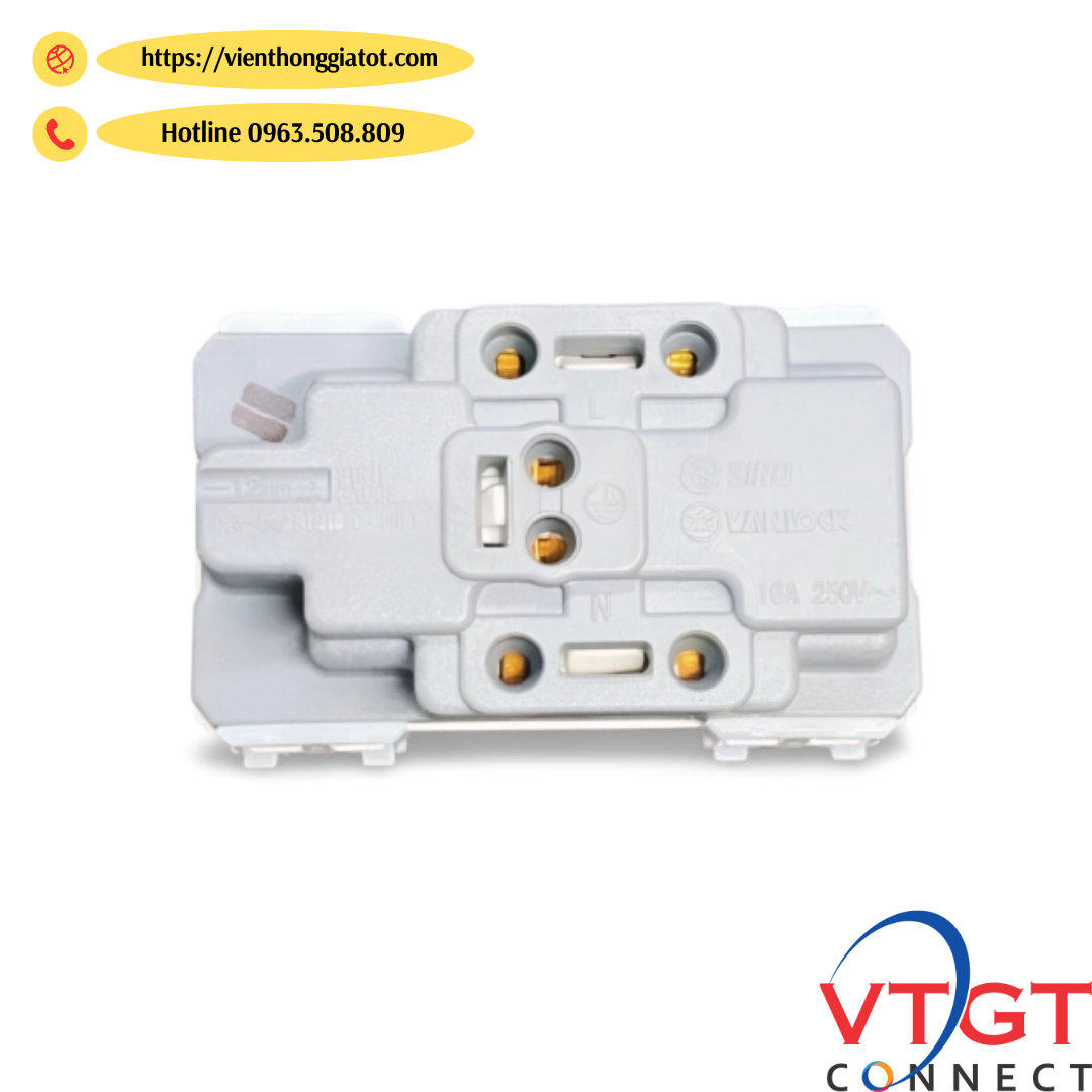 Ổ cắm đôi 3 chấu SINO S18CCUE2