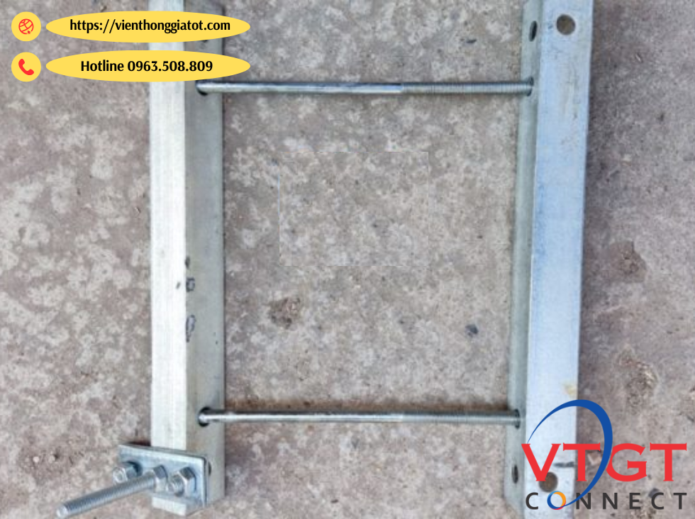 Gông treo cáp quang cột vuông đôi Gông treo cáp quang cột vuông đôi