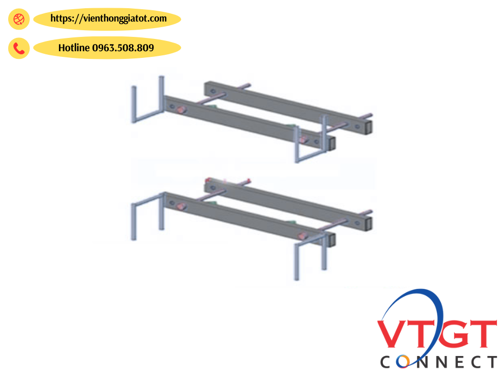 Gông treo cáp quang cột vuông đôi Gông treo cáp quang cột vuông đôi