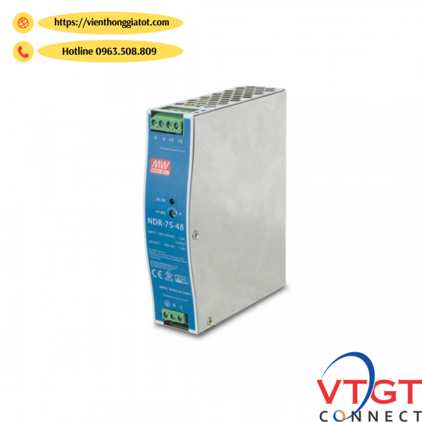 Nguồn công nghiệp 48V 75W DIN-rail  PWR-75-48
