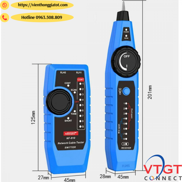 Máy Kiểm Tra dò dây Mạng, chính hãng NOYAFA NF-810 