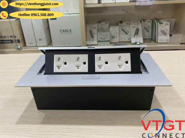 Ổ cắm âm bàn họp đa năng RJ45, HDMI, ổ cắm điện ....