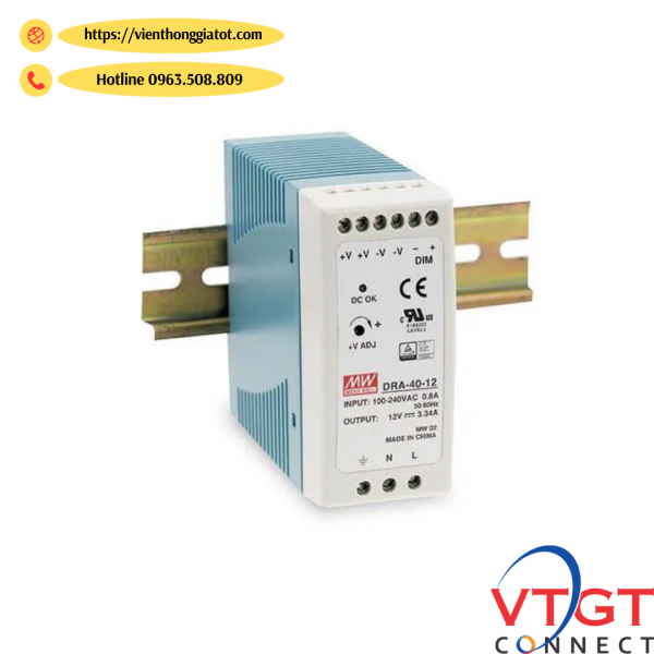 Nguồn công nghiệp Din-Rail 40W/24V model PWR-40-24