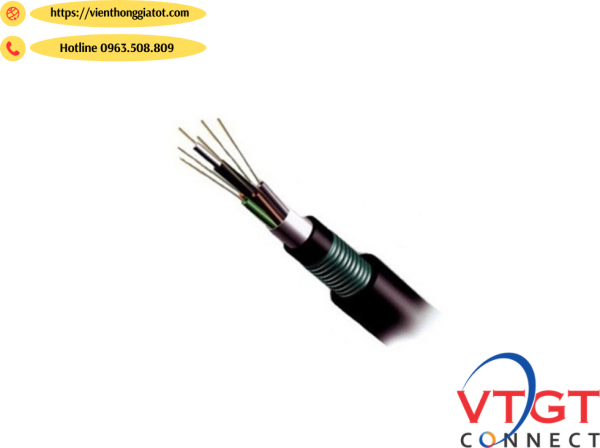 Cáp quang ngầm luồn cống 24Fo Kim loại Vinacap CKL-24FO