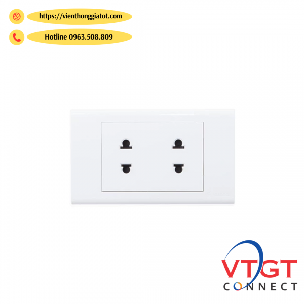 Ổ cắm điện đôi 2 chấu SINO mã S18U2