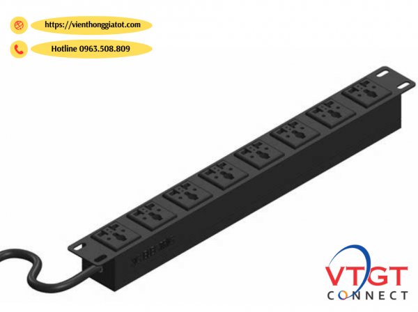 Thanh nguồn pdu 8 cổng đa năng gắn rack