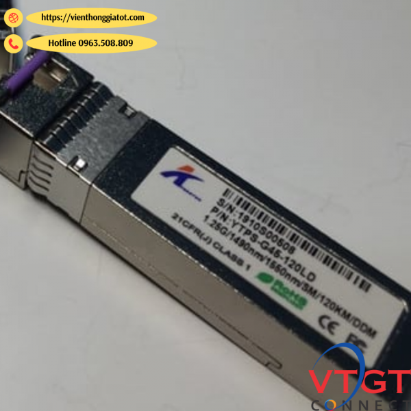 Mô đun Quang SFP single mode 1 sợi 1,25G 120KM WINTOP model YTPS-G45-120LD