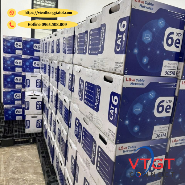 Cáp mạng LSVN Cat6, Cat6e UTP, màu xanh