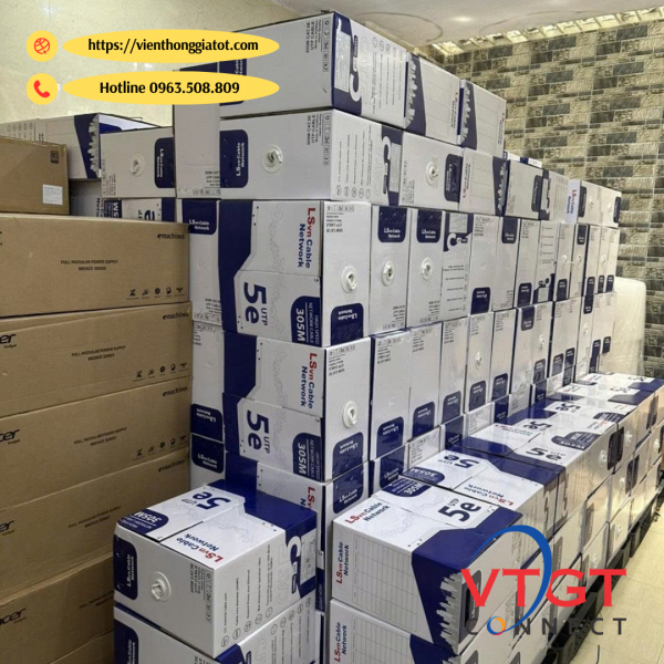 Cáp cáp mạng LSVN Cat5e UTP, Màu Trắng, 305m/cuộn