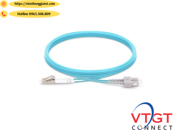 Dây nhảy quang Multmode OM3 SC-LC duplex dài 1M