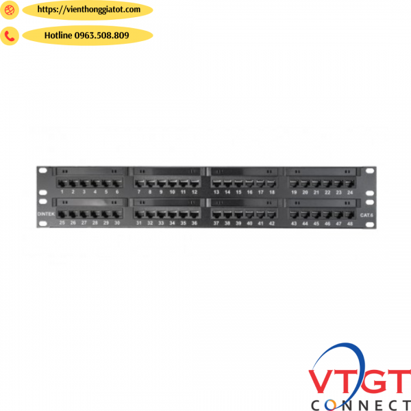 Patch panel 48 cổng Dintex  CAT6 UTP (1402-04012)