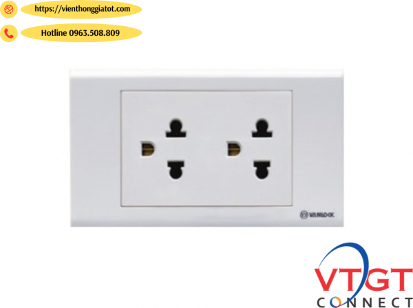 Ổ cắm đôi 3 chấu S18UE2 - SINO chính hãng