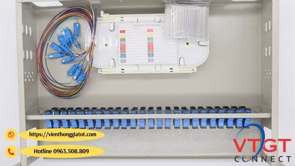 Hộp phối quang ODF 48FO cố định trong nhà gắn rack multimode OM3