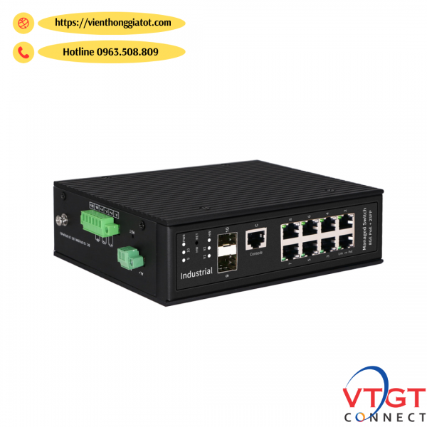 Switch công nghiệp 8 cổng POE + 2 cổng Quang SFP mã ONV-IPS33010PFM