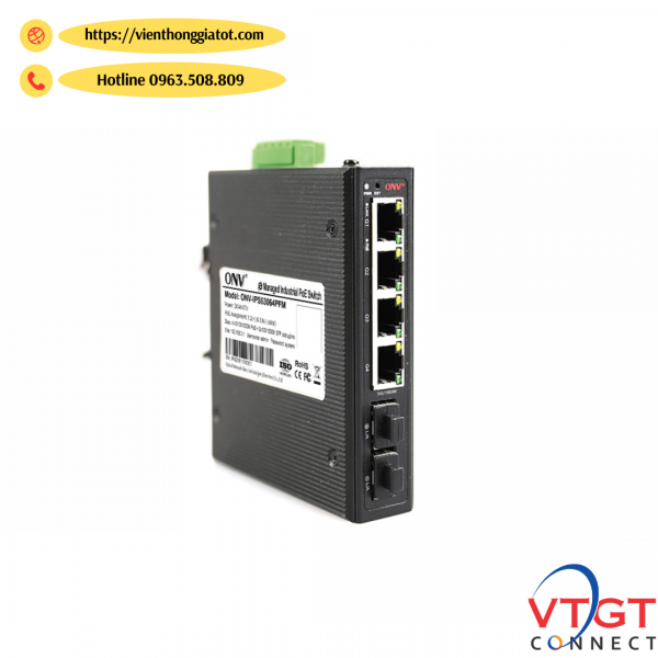 Switch công nghiệp 4 cổng POE + 2 cổng Quang SFP mã ONV-IPS-53064PFM