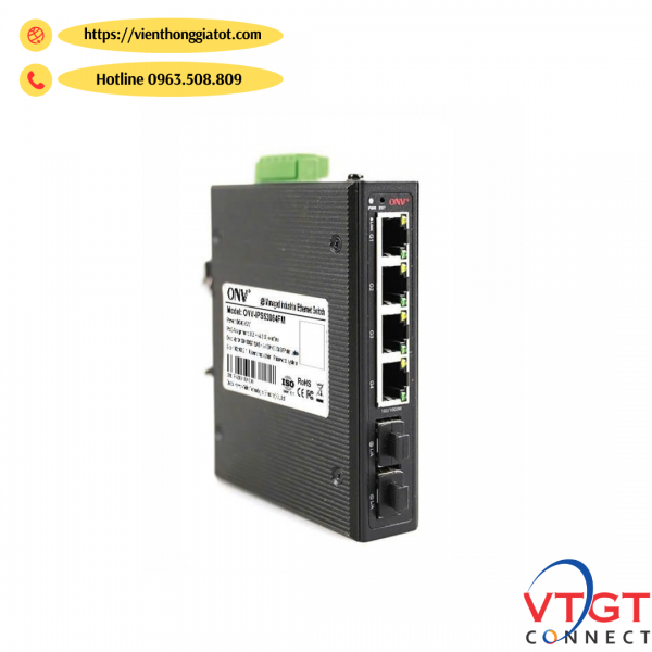 Switch công nghiệp 2 cổng Quang SFP+ 4 cổng RJ45 mã ONV-IPS53064FM